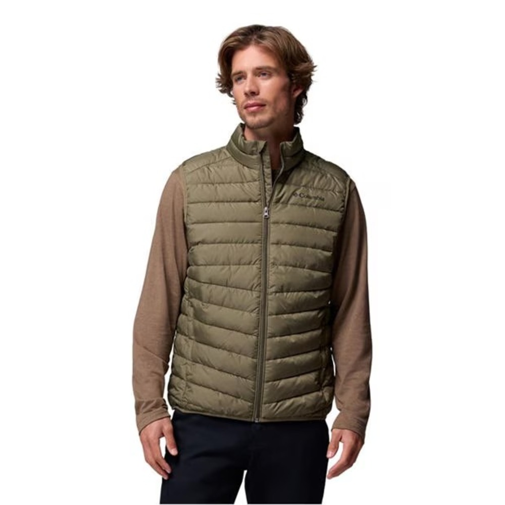 Columbia Men's Foster Falls Stone Green Insulated Sleeveless Zip Up Puffer Vest